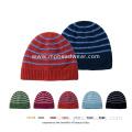 Adult Lambswool Striped Knitted Beanie Hat